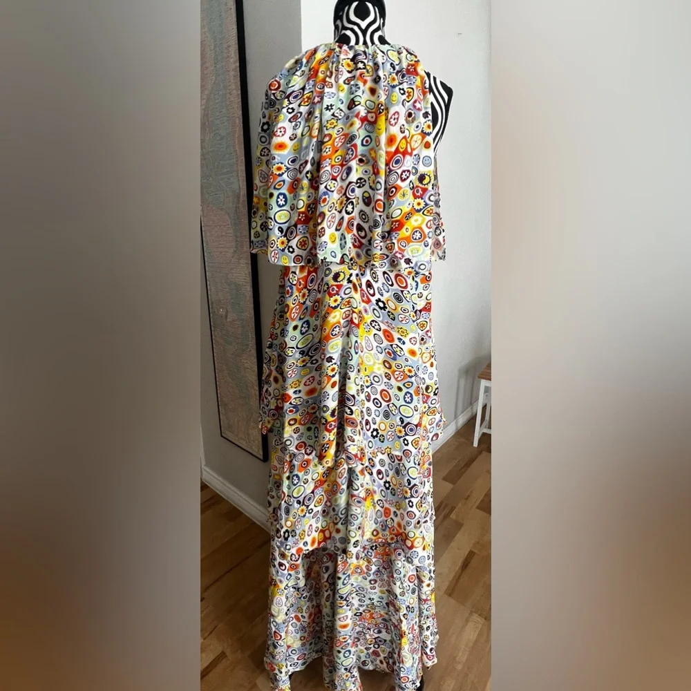 NWT STAUD Caya Tiered Flowy Retro Millefiori Multi Print Maxi Dress - Picture 9 of 16